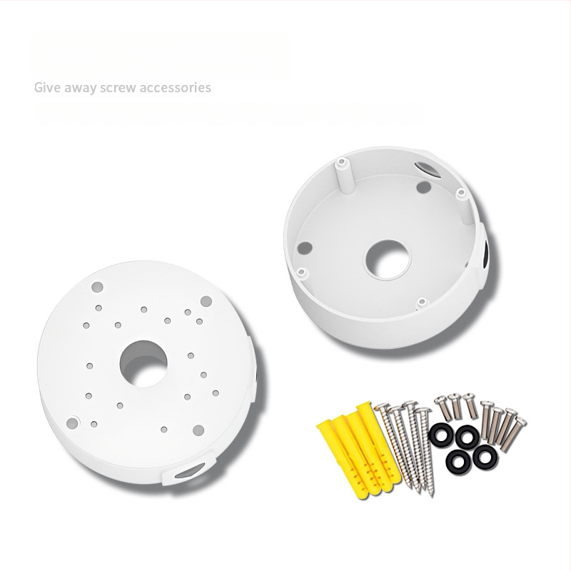 ABS пластмасов полусферичен таванен монтаж за охранителна камера с базова плоча и кутия за скриване на кабели