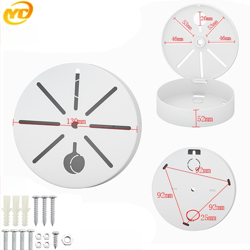 ABS пластмасов полусферичен таванен монтаж за охранителна камера с базова плоча и кутия за скриване на кабели