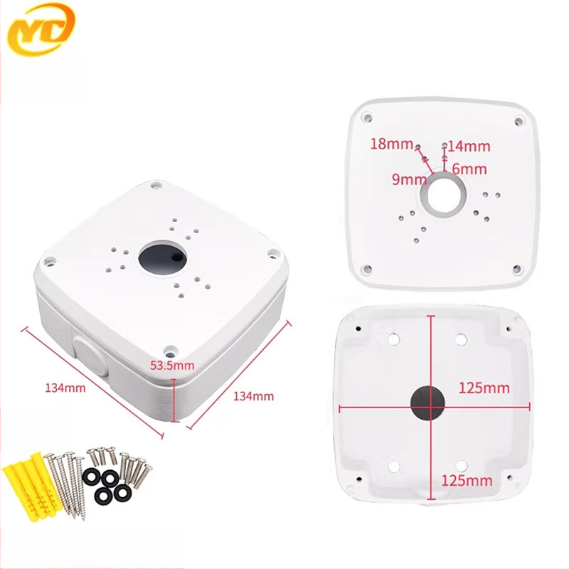 ABS пластмасов полусферичен таванен монтаж за охранителна камера с базова плоча и кутия за скриване на кабели