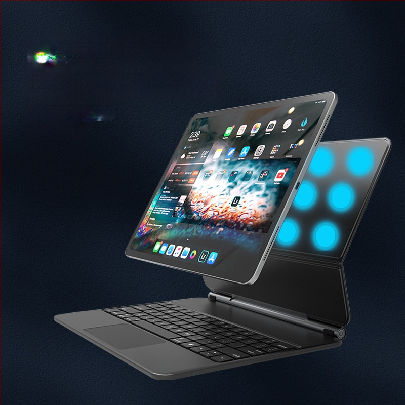 Μαγνητικό πλωτό πληκτρολόγιο για Apple iPad Pro 11/12.9 και iPad Air 11, Bluetooth, με έλεγχο αφής