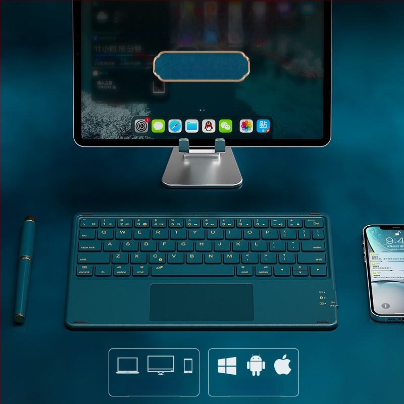 Bluetooth клавиатура с 64 клавиша, ABS корпус, безжично свързване, без подсветка