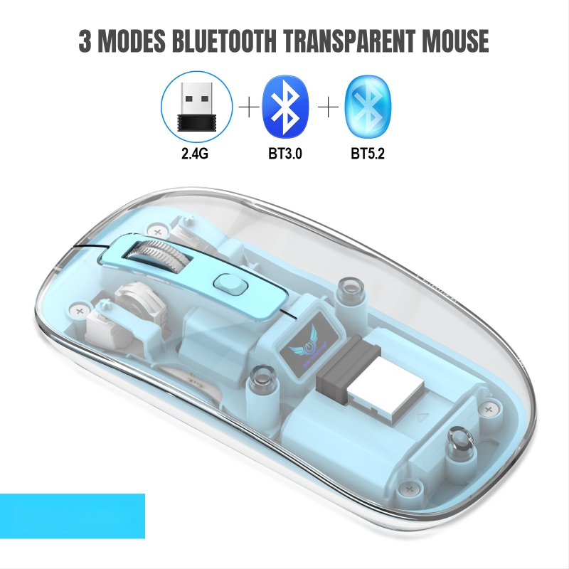 Безжична мишка T7 — тиха, презареждаща, 2400 DPI, 4 бутона, Bluetooth 2.4 GHz, обхват до 10 м