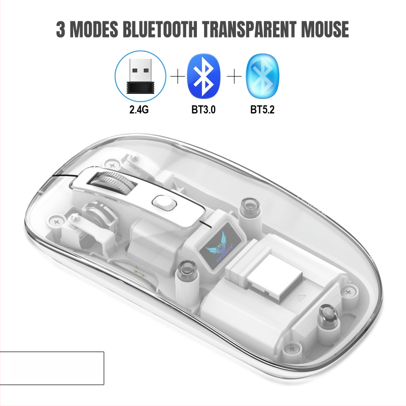 Безжична мишка T7 — тиха, презареждаща, 2400 DPI, 4 бутона, Bluetooth 2.4 GHz, обхват до 10 м