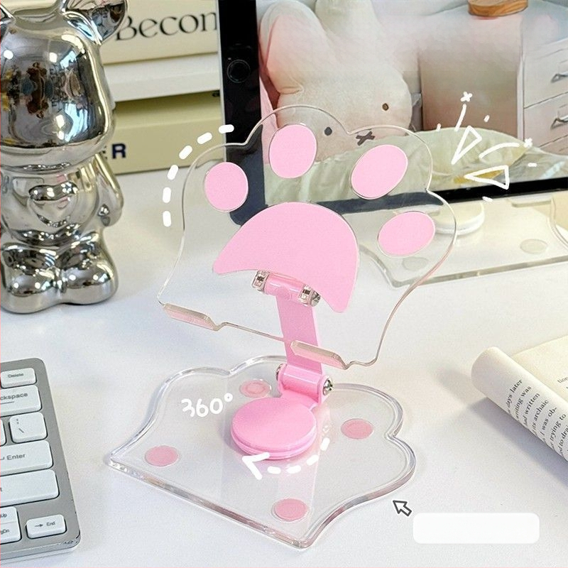 Държач за таблет и телефон за настолен монтаж, прозрачен, лек лукс, за домашна употреба