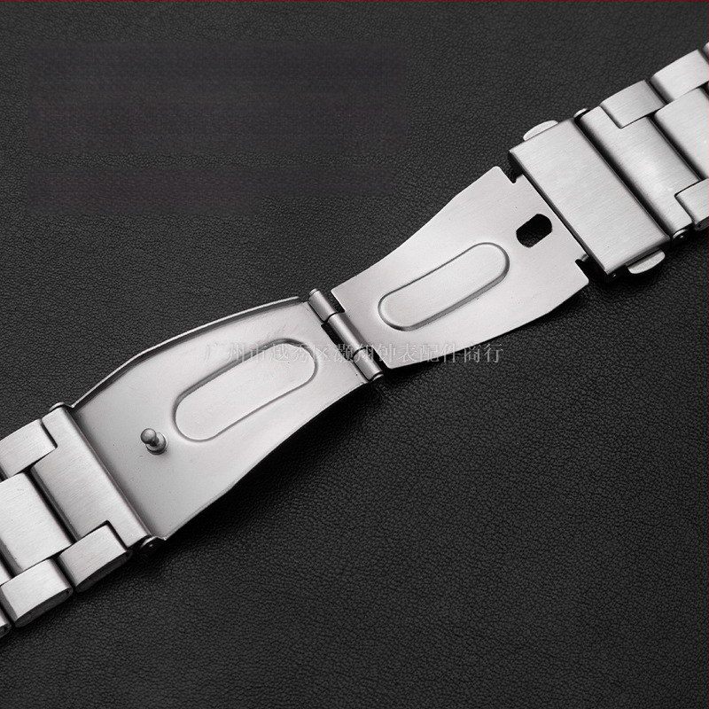 Каишка за часовник от неръждаема стомана с три мъниста, съвместима с Apple Watch, Samsung и Huawei GT3