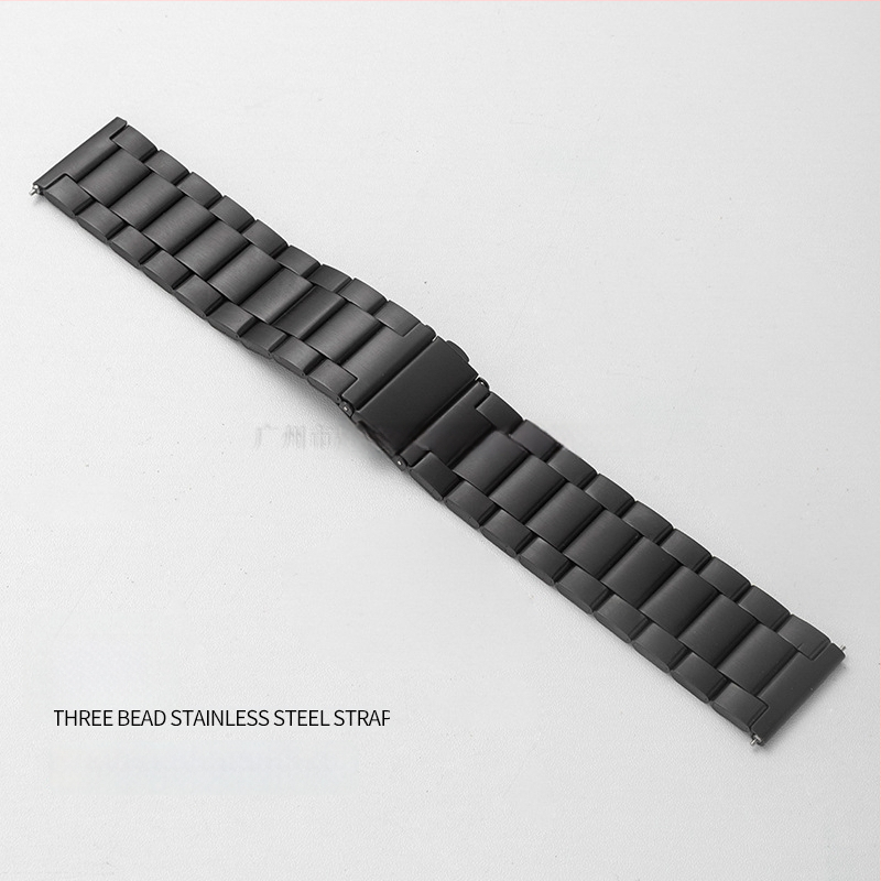 Каишка за часовник от неръждаема стомана с три мъниста, съвместима с Apple Watch, Samsung и Huawei GT3
