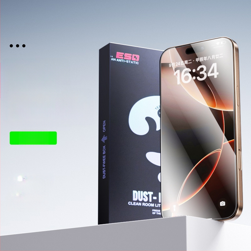 Temperēta stikla ekrāna aizsargs iPhone 14 Pro Max – priekšējā plēve, HD skaidrība, Anti-Peep, putekļu izturība