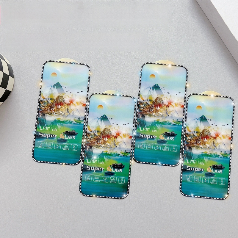 Dimanta iegravēts stikla ekrāna aizsargs priekš iPhone 14 Pro Max – HD, pret pirkstu nospiedumiem, pret spiegošanu, Pilns ekrāns