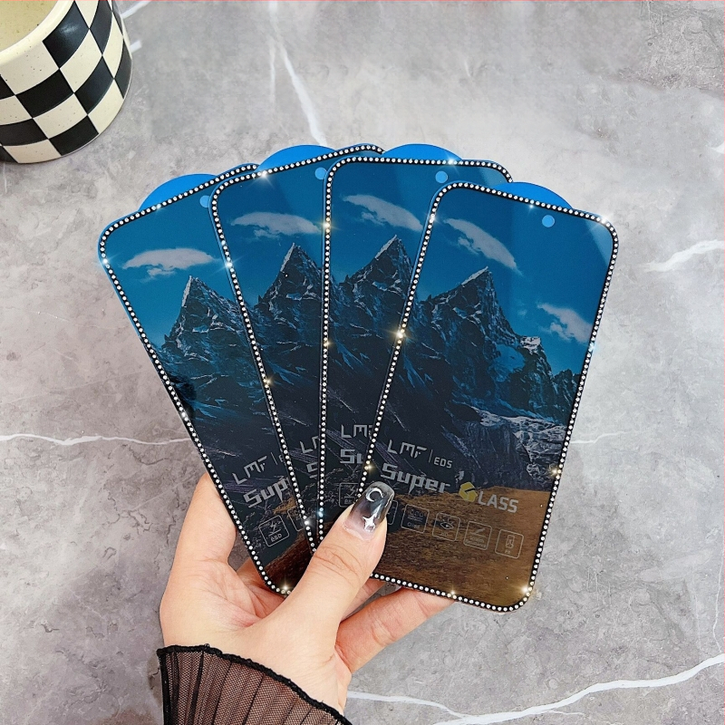 Dimanta iegravēts stikla ekrāna aizsargs priekš iPhone 14 Pro Max – HD, pret pirkstu nospiedumiem, pret spiegošanu, Pilns ekrāns