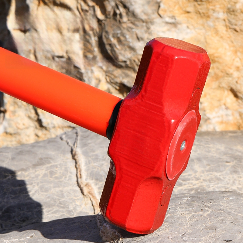 Ανθεκτικό σε κραδασμούς οκταγωνικό σφυρί, κεφαλή από ατσάλι 45, λαβή από πλαστικό, καθαρό βάρος 2,64 kg