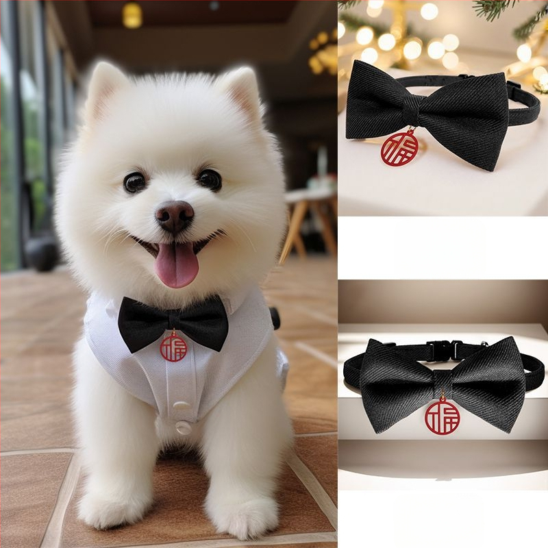 Котешки нашийник с папийонка от мохер – за котки, международен износ, фабрично директен продукт