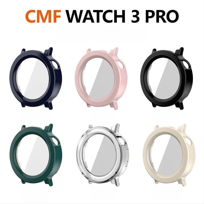 Защитен калъф за CMF WATCH 3 PRO с интегрирано закалено фолио (материал: PC + закалено фолио, тегло: 6 g)