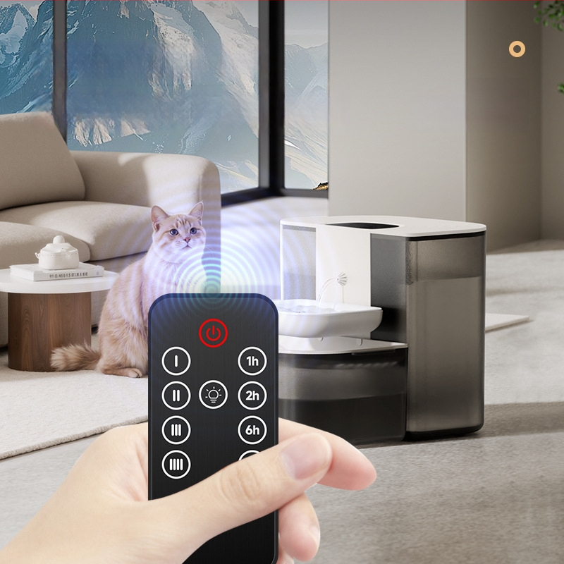 Диспенсър за вода за домашни любимци с автоматично циркулиране, разделяне на замърсявания и нагряване при постоянна температура, дистанционно управление за смяна на водата и интелигентно подаване на вода; модел YSJ-1