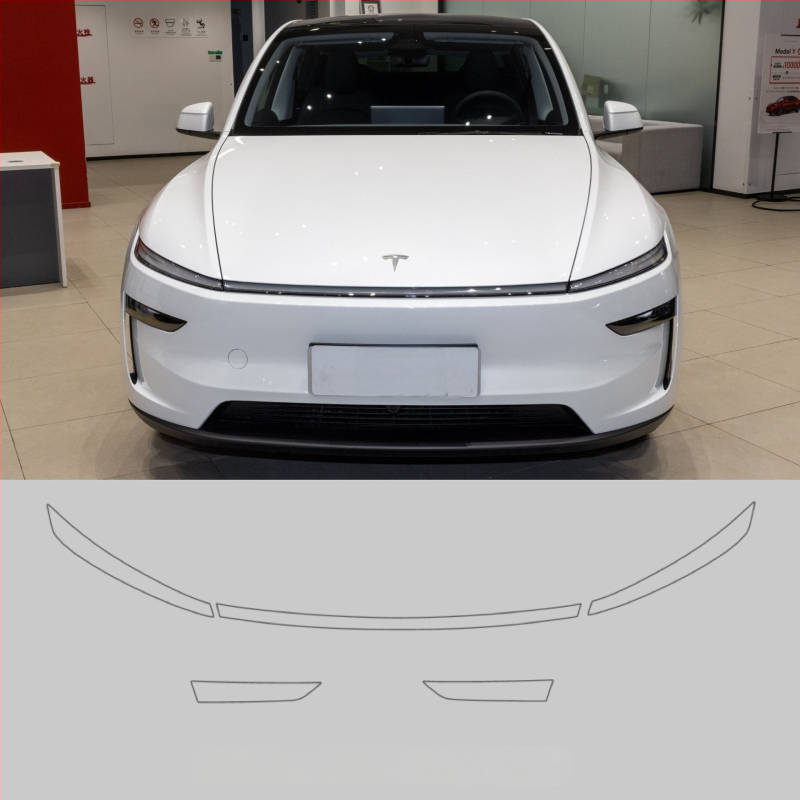 Tamni film za svjetla i stražnja svjetla za Tesla Model Y / YL – film za promjenu boje, Crni Ratnik