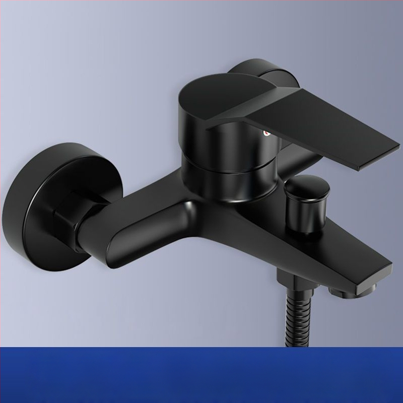 Set de duș cu robinet amestec rece-cald, cap de duș și robinet de cadă, cupru, finisaj cromat, certificat CE