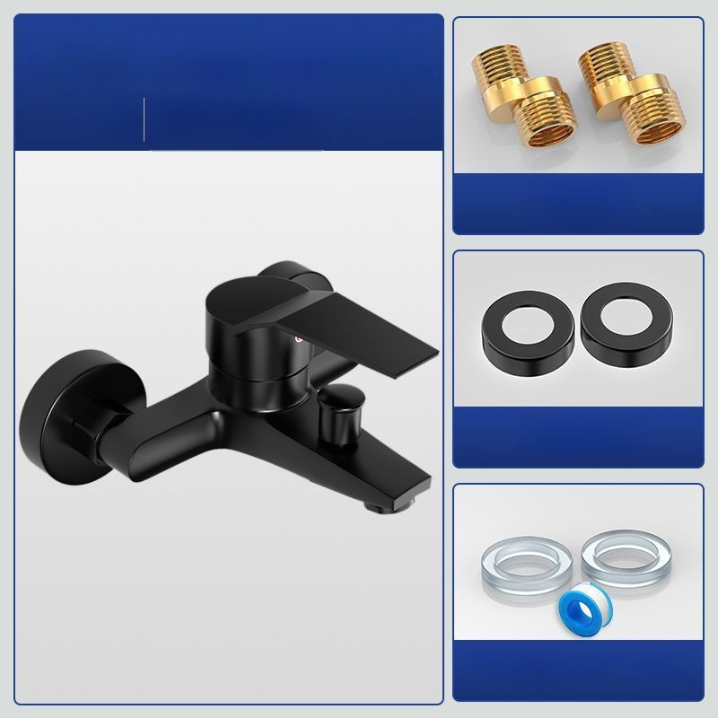 Set de duș cu robinet amestec rece-cald, cap de duș și robinet de cadă, cupru, finisaj cromat, certificat CE