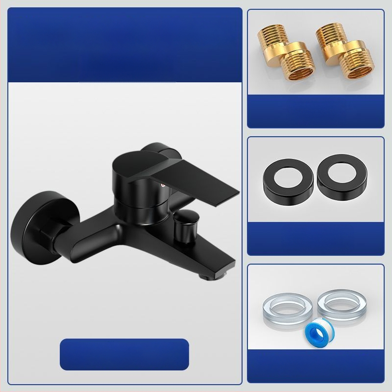 Set de duș cu robinet amestec rece-cald, cap de duș și robinet de cadă, cupru, finisaj cromat, certificat CE