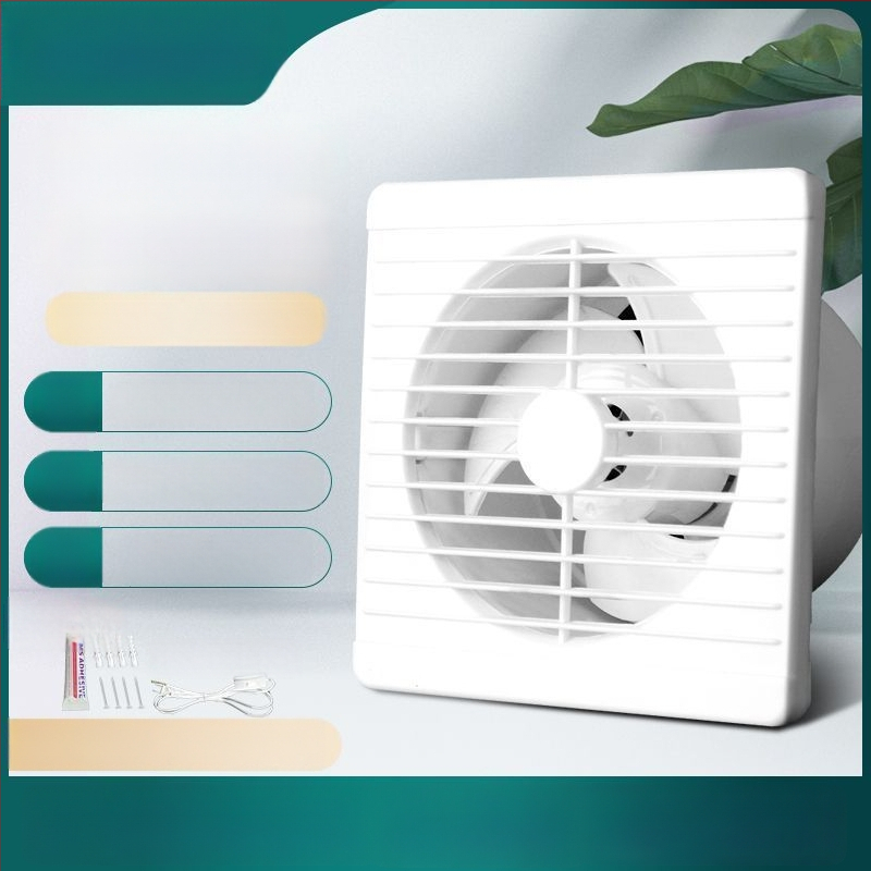 Fali szerelésű ventilátor, háromlapátos, csendes, réz motor, távirányító, konyha- és fürdőszobai szellőztetéshez