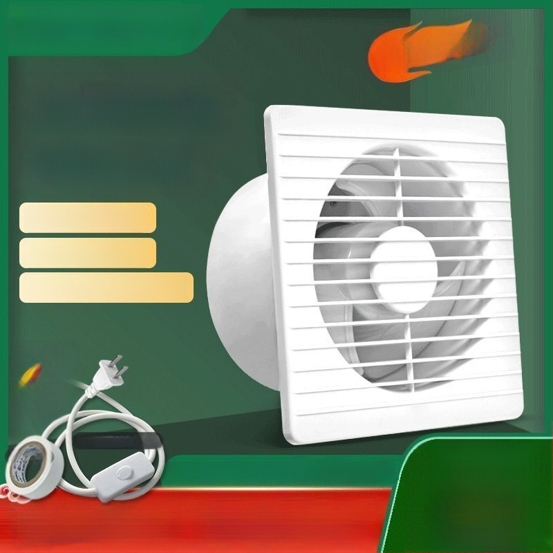 Fali szerelésű ventilátor, háromlapátos, csendes, réz motor, távirányító, konyha- és fürdőszobai szellőztetéshez