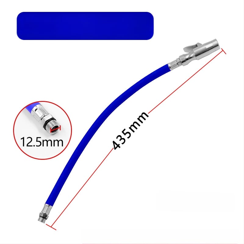Gumi anyagú keréknyomás-fújó tömlő hosszabbító, önzáró csatlakozóval