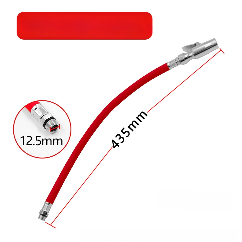 Gumi anyagú keréknyomás-fújó tömlő hosszabbító, önzáró csatlakozóval