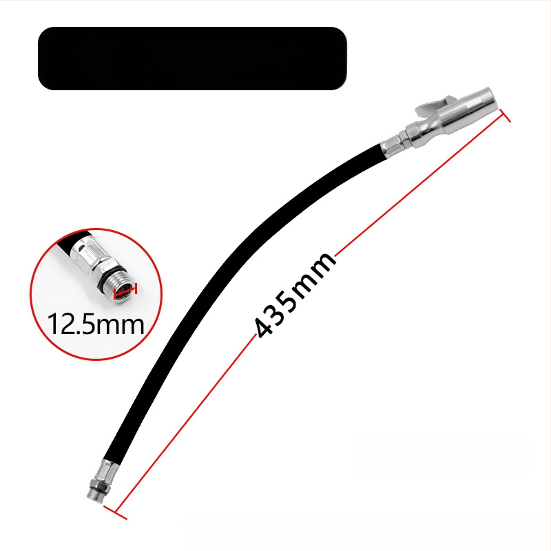 Gumi anyagú keréknyomás-fújó tömlő hosszabbító, önzáró csatlakozóval