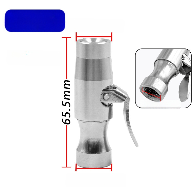 Gumi anyagú keréknyomás-fújó tömlő hosszabbító, önzáró csatlakozóval