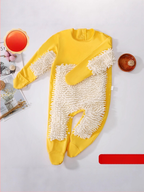 Детски гащеризон за пълзене през есенно-зимния сезон, 95% памук + 5% еластан, унисекс, дебел, дълги ръкави