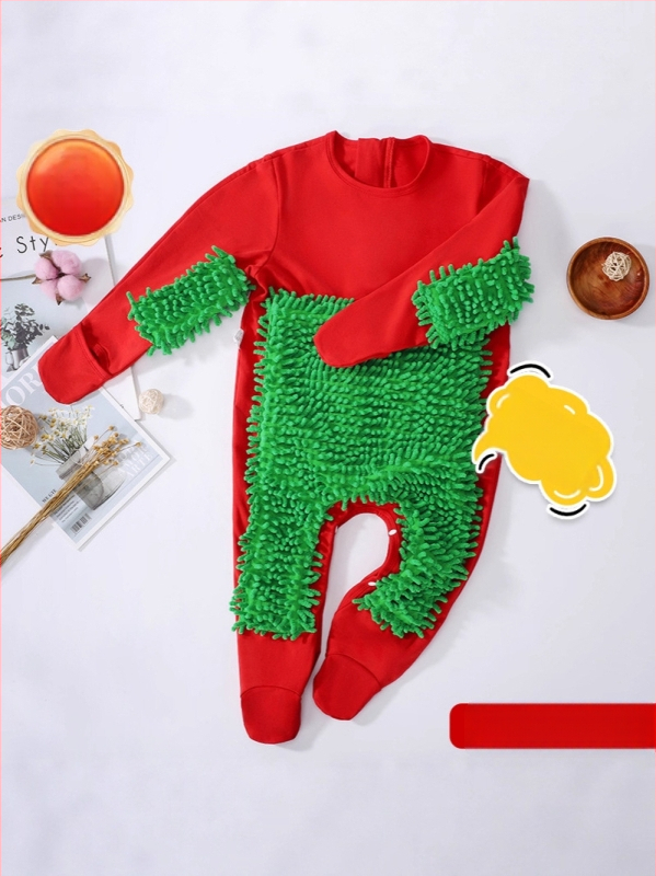 Детски гащеризон за пълзене през есенно-зимния сезон, 95% памук + 5% еластан, унисекс, дебел, дълги ръкави