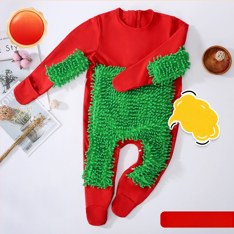 Детски гащеризон за пълзене през есенно-зимния сезон, 95% памук + 5% еластан, унисекс, дебел, дълги ръкави