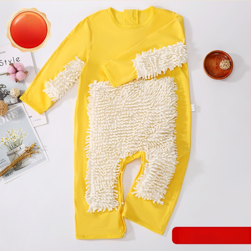 Детски гащеризон за пълзене през есенно-зимния сезон, 95% памук + 5% еластан, унисекс, дебел, дълги ръкави