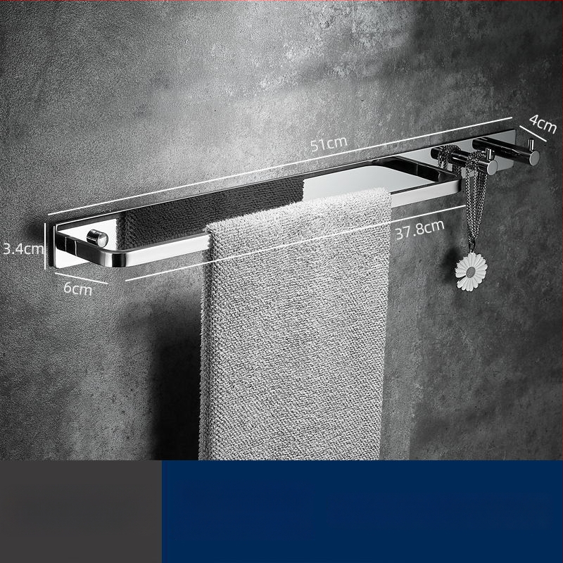 Ράγα πετσετών από ανοξείδωτο χάλυβα 304, τοίχου, μονή ράγα, μοντέρνο μινιμαλιστικό στυλ, φορτίο 5 kg