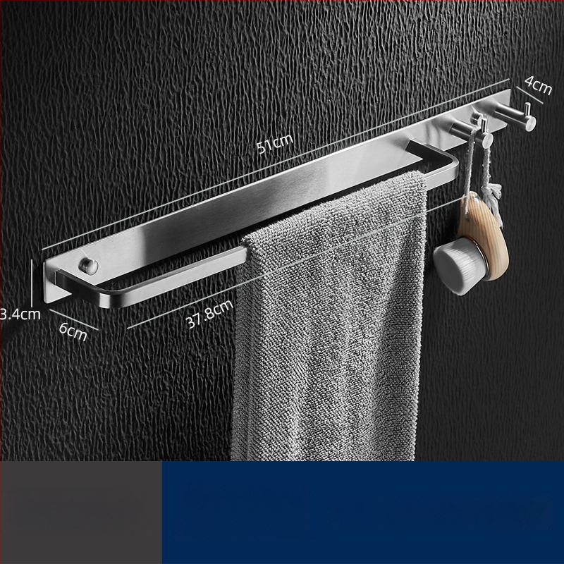 Ράγα πετσετών από ανοξείδωτο χάλυβα 304, τοίχου, μονή ράγα, μοντέρνο μινιμαλιστικό στυλ, φορτίο 5 kg