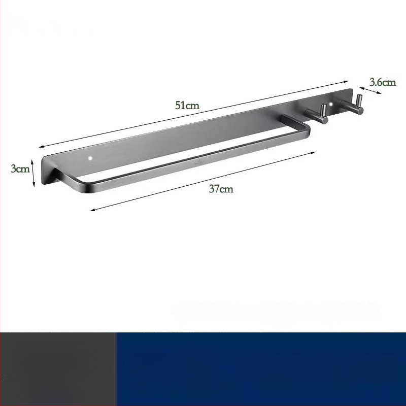 Ράγα πετσετών από ανοξείδωτο χάλυβα 304, τοίχου, μονή ράγα, μοντέρνο μινιμαλιστικό στυλ, φορτίο 5 kg