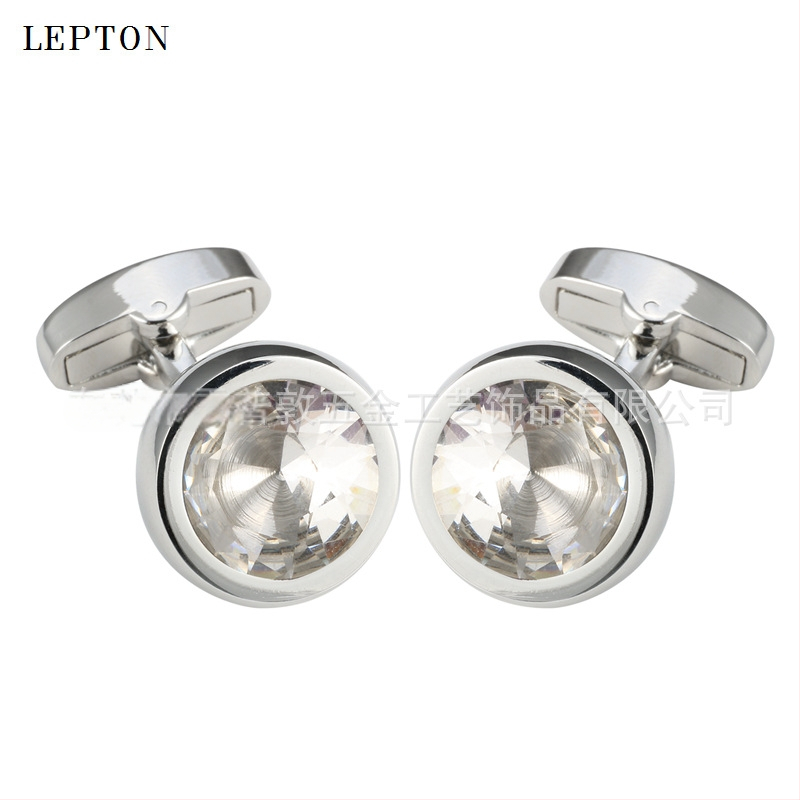 Κρίκοι μανικιών από χαλκό, unisex, στρογγυλού σχήματος, με κρυστάλλους αμέθιστου, ηλεκτροπλατινωμένοι