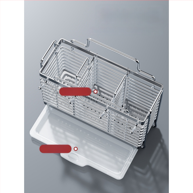 Seinasse monteeritav köögitarvete hoidik 304 roostevabast terasest, nuga hoidja ja lusikate hoiustamine