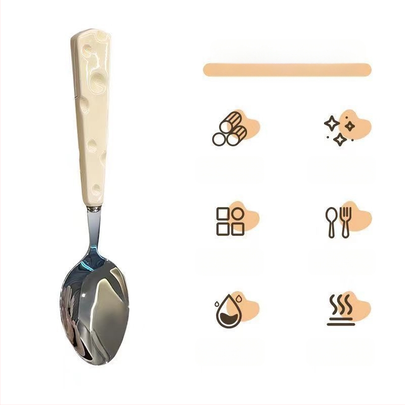 Комплект нож, вилица и лъжица от неръждаема стомана 304, огледално полирани, карикатурен дизайн, западни прибори за хранене за деца