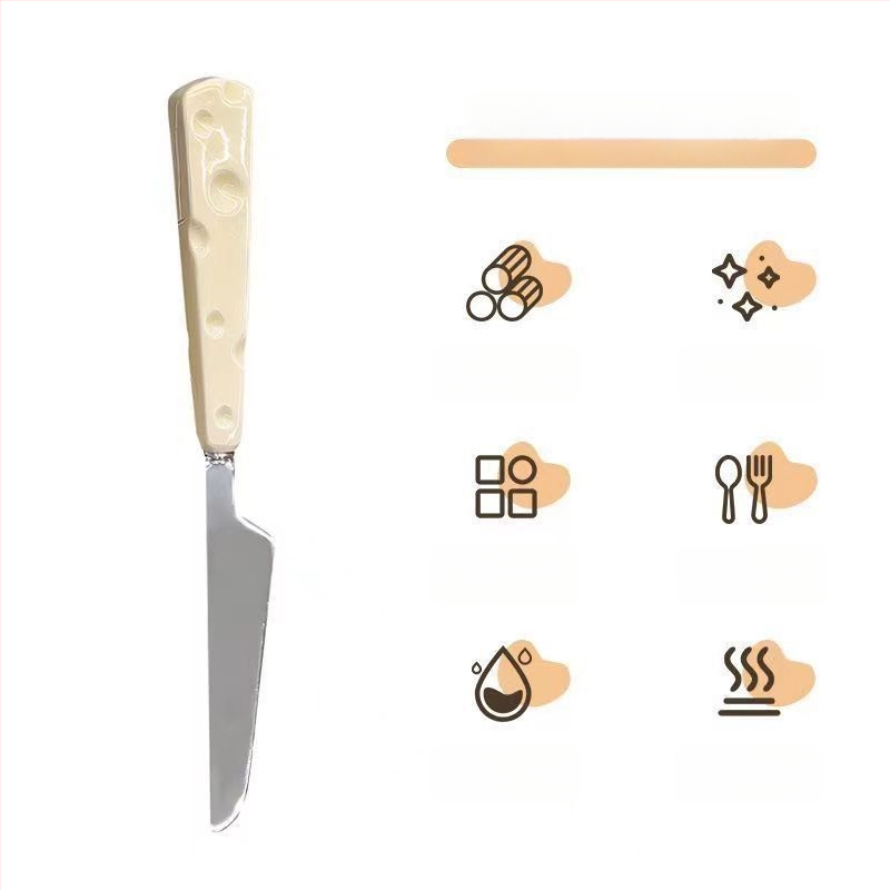 Комплект нож, вилица и лъжица от неръждаема стомана 304, огледално полирани, карикатурен дизайн, западни прибори за хранене за деца