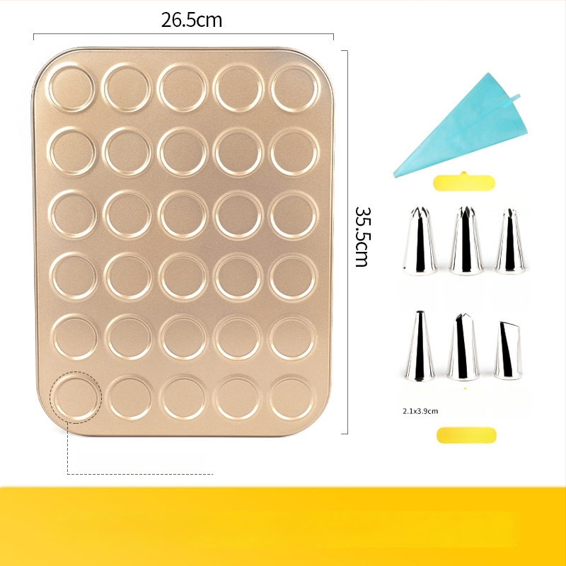 Gu Yi Macarons küpsisvorm – süsinikteras, ümmargune, 30 tk