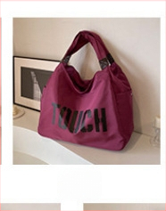 Платнена Tote чанта с подплата от нейлон, хоризонтална правоъгълна форма, цип за отваряне, единична презрамка