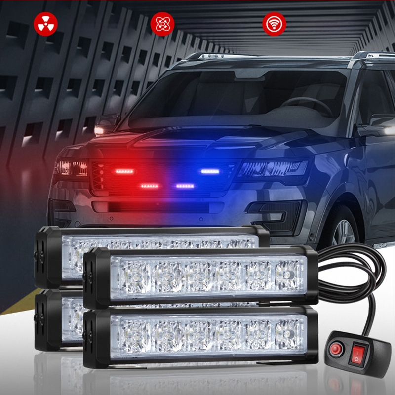 4-в-1 високопроизводителни DRL със 24 LED, 36W, 12-24V, корпус от алуминиева сплав, за монтаж в централната решетка и предния буфер (Модел 206)