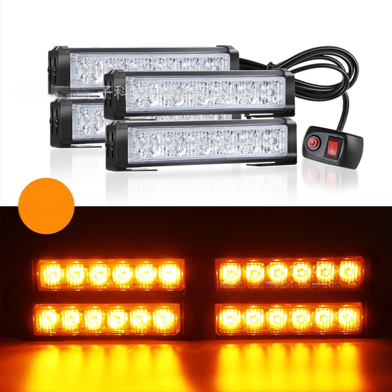 4-в-1 високопроизводителни DRL със 24 LED, 36W, 12-24V, корпус от алуминиева сплав, за монтаж в централната решетка и предния буфер (Модел 206)