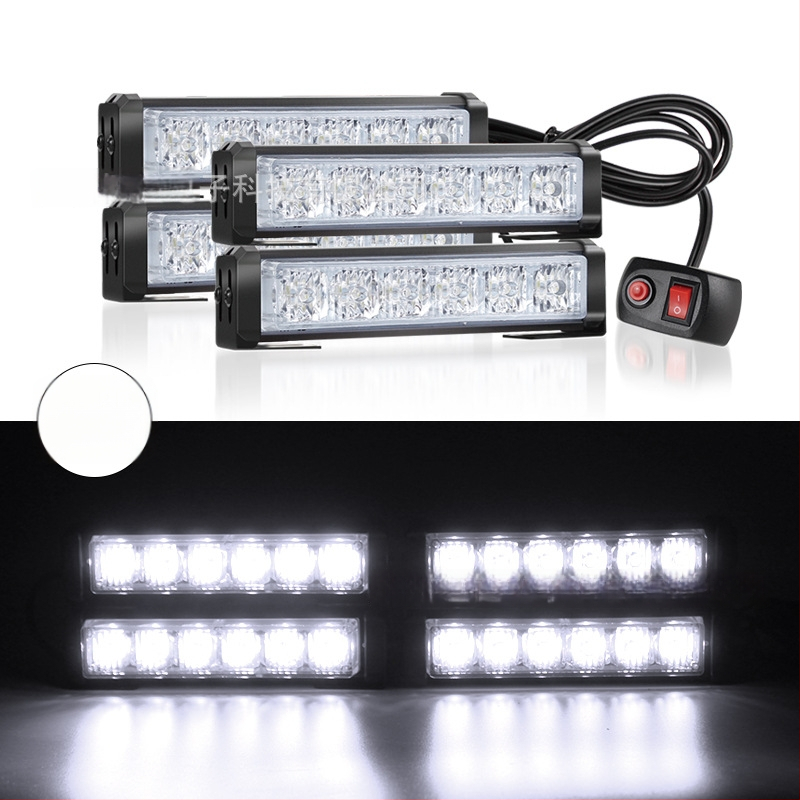 4-в-1 високопроизводителни DRL със 24 LED, 36W, 12-24V, корпус от алуминиева сплав, за монтаж в централната решетка и предния буфер (Модел 206)
