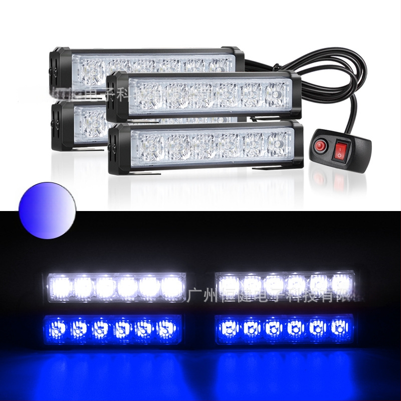 4-в-1 високопроизводителни DRL със 24 LED, 36W, 12-24V, корпус от алуминиева сплав, за монтаж в централната решетка и предния буфер (Модел 206)