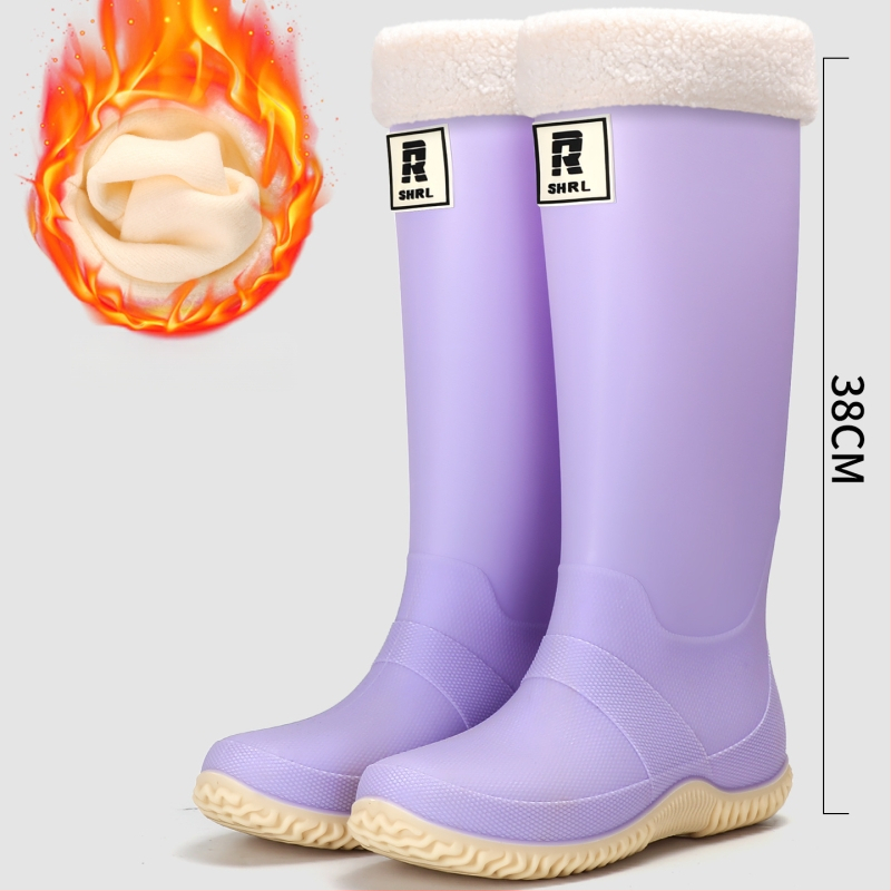 Unisex lietaus batai su aukštu vamzdžiu, PVC viršus, atsparūs vandeniui, stora padas