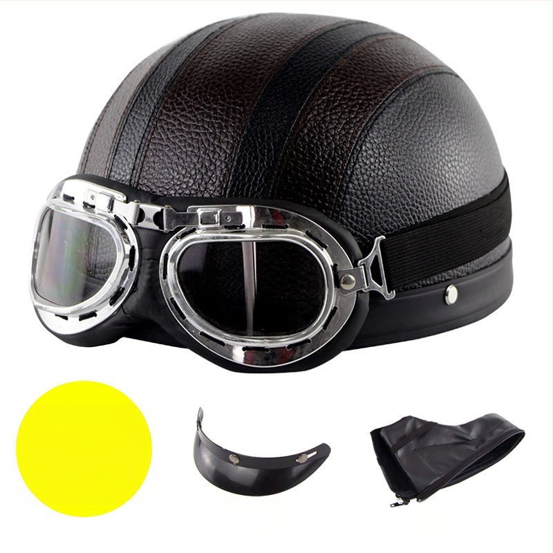 Casca Cyclegear pentru ciclism, tip half-shell, protecție împotriva vântului și razelor UV, model cu dungi, material PU skin + carcasă PP, unisex, adult, logo imprimat