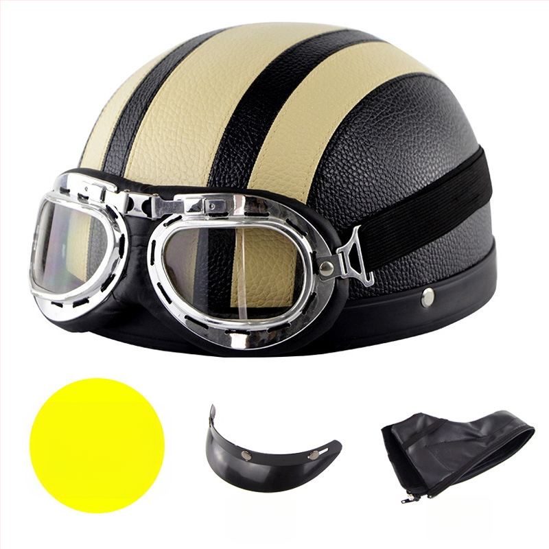 Casca Cyclegear pentru ciclism, tip half-shell, protecție împotriva vântului și razelor UV, model cu dungi, material PU skin + carcasă PP, unisex, adult, logo imprimat