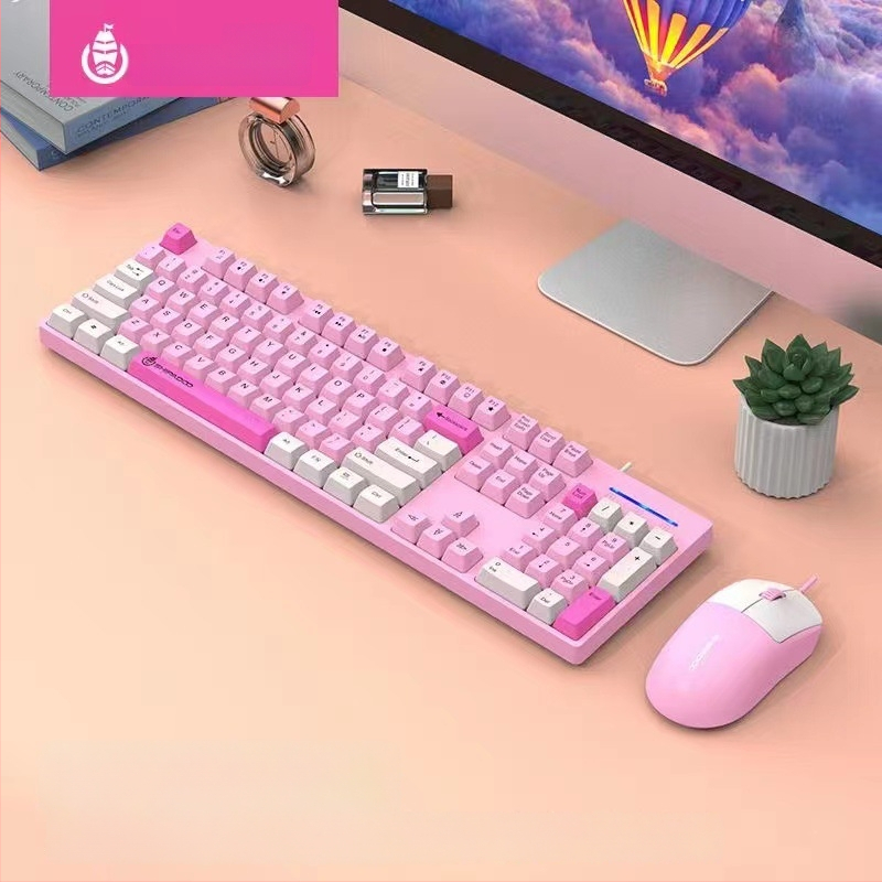 Комплект клавиатура и мишка Eighteen cycles K600, мембранна клавиатура с 104 клавиша, жично USB, ABS корпус, кабел 1,5 м