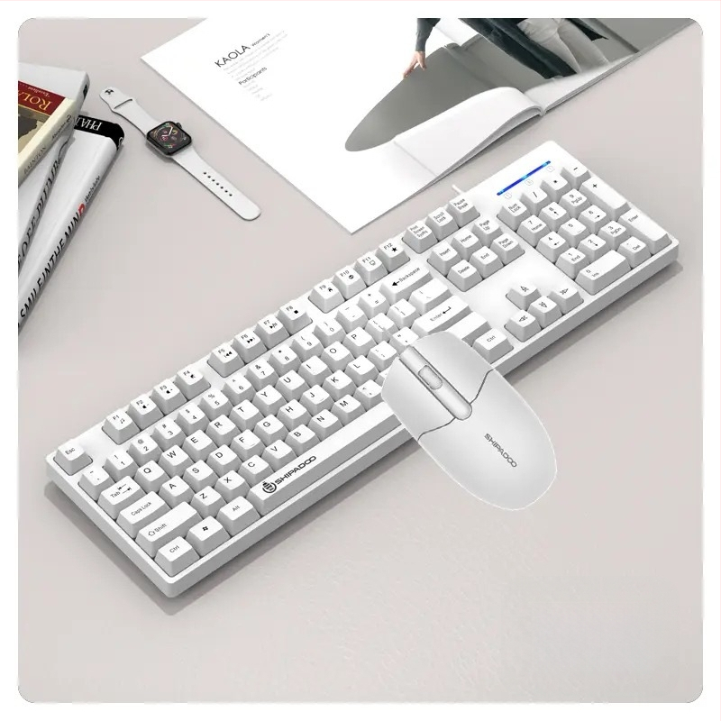 Комплект клавиатура и мишка Eighteen cycles K600, мембранна клавиатура с 104 клавиша, жично USB, ABS корпус, кабел 1,5 м