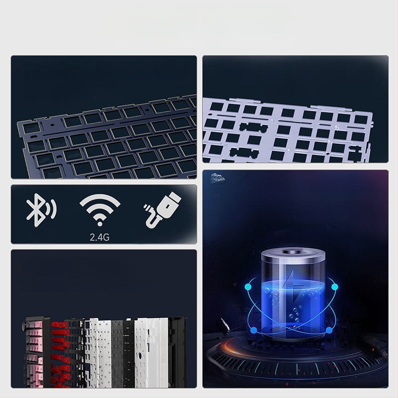 Ak980 V2 механизмална клавиатура, 98 клавиша, три режима на свързване, 10000mAh батерия, свързва се с до 3 устройства